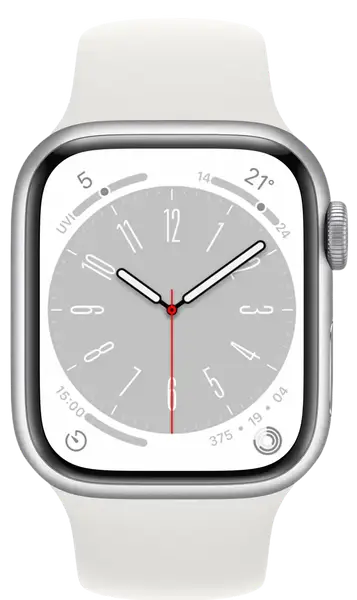Смарт-годинник Apple Watch 8 45/Silver Aluminum/White Sport LTE (MP4J3)