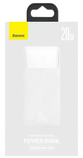 Зовнішній аккумулятор (Power Bank) Baseus Bipow Digital Display Powerbank 20W 30000mAh White (PPDML-N02)