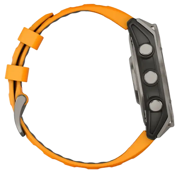 Спортивные часы Garmin Fenix 8 47mm AMOLED Sapphire Titanium w. Spark Orange/Graphite Silicone Band (010-02904-10/11)