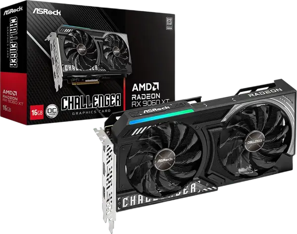 Відеокарта ASRock Radeon RX 9060 XT Challenger OC 16GB GDDR6 (RX9060XT CL 16GO)