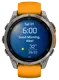 Спортивний годинник Garmin Fenix 8 51mm AMOLED Sapphire Titanium w. Spark Orange/Graphite Silicone Band (010-02905-10/11)