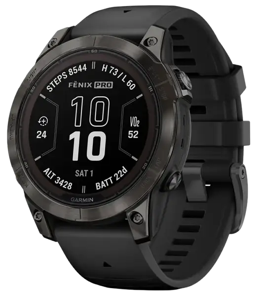 Смарт-часы Garmin Fenix 7 Pro Sapphire Solar Carbon G. DLC Tit. with Black Band (010-02777-10/11)