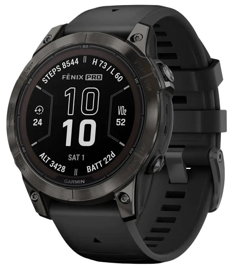 Смарт-годинник Garmin Fenix 7 Pro Sapphire Solar Carbon G. DLC Tit. with Black Band (010-02777-10/11/54)