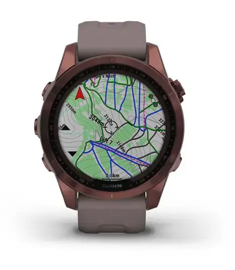 Смарт-годинник Garmin Fenix 7S Sapphire Solar Dark Bronze Titanium w. Shale G. Band (010-02539-28/29)