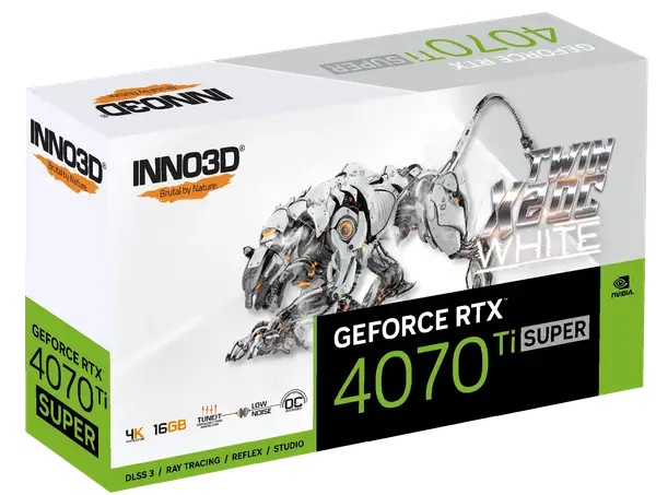 Видеокарта Inno3D GeForce RTX 4070 Ti Super Twin X2 OC White 16GB GDDR6X (N407TS2-166XX-186156W)