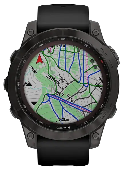 Смарт-годинник Garmin Fenix 7 Sapphire Solar Carbon Gray DLC Titanium with Black Band (010-02540-20/21)