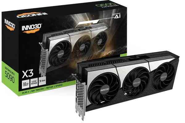 Відеокарта Inno3D GeForce RTX 5090 X3 32GB GDDR7 DLSS4 (N50903-32D7-17593928)