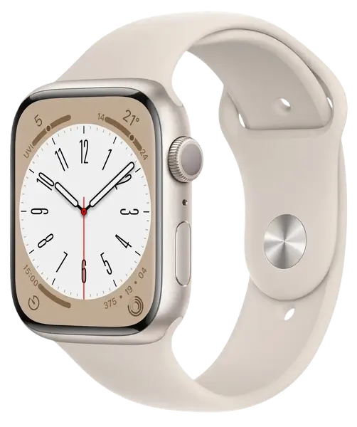 Смарт-годинник Apple Watch 8 45/Starlight Aluminum/Starlight Sport GPS (MNP23)