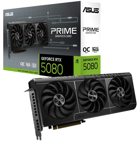 Відеокарта ASUS GeForce RTX 5080 Prime OC 16GB GDDR7 DLSS4 (PRIME-RTX5080-O16G)