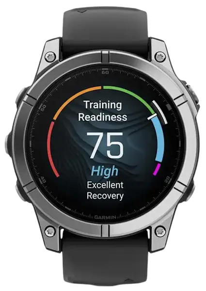 Спортивний годинник Garmin Fenix E 47mm AMOLED Stainless Steel with Black Silicone Band (010-03025-02/00)