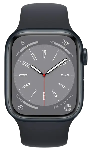 Смарт-годинник Apple Watch 8 41/Midnight Aluminum/Midnight Sport GPS (MNP53)