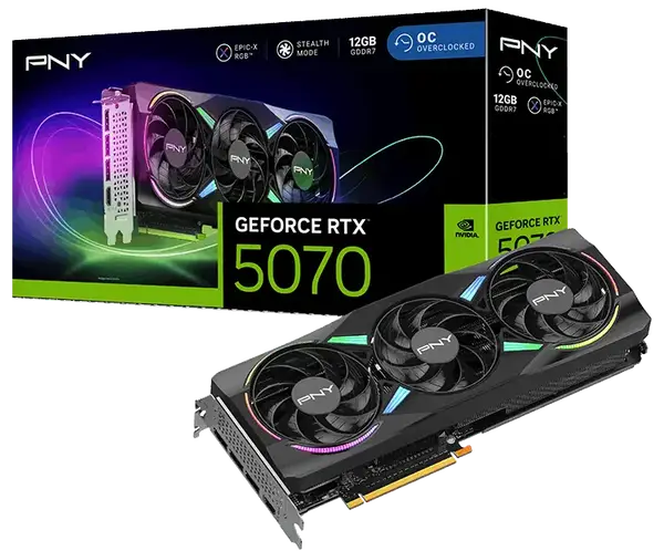 Відеокарта PNY GeForce RTX 5070 ARGB OC 12GB GDDR7 DLSS4 (VCG507012TFXXPB1-O)