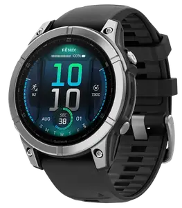 Спортивний годинник Garmin Fenix E 47mm AMOLED Stainless Steel with Black Silicone Band (010-03025-02/00) Спортивний годинник Garmin Fenix E 47mm AMOLED Stainless Steel with Black Silicone Band (010-03025-02/00)