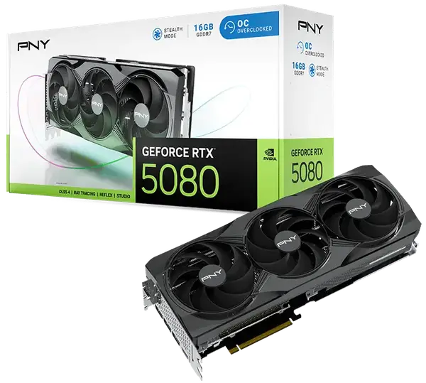 Відеокарта PNY GeForce RTX 5080 OC 16GB GDDR7 DLSS4 (VCG508016TFXPB1-O)