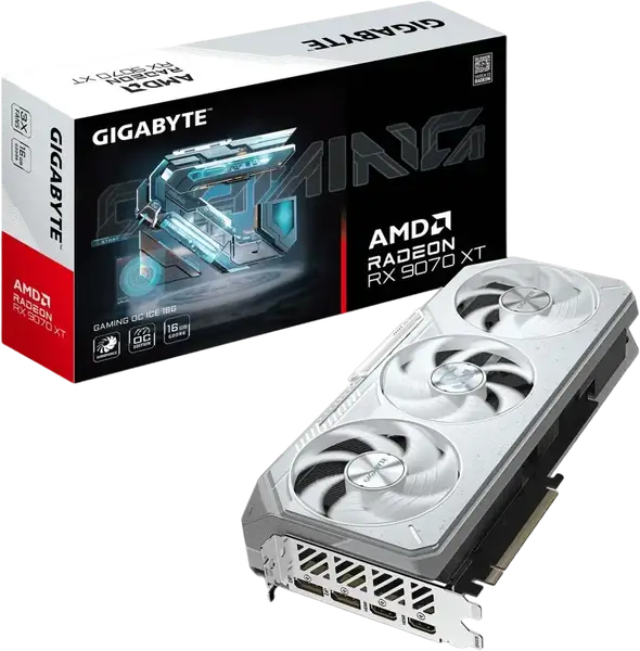 Відеокарта Gigabyte Radeon RX 9070 XT Gaming OC ICE 16G GDDR6 (GV-R907XGAMINGOCICE-16GD)