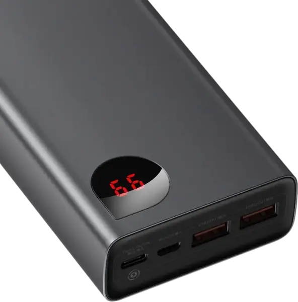 Зовнішній акумулятор (павербанк) Baseus Adaman Metal Digital Display Quick Charge Power Bank 65W 20000mAh Black (PPIMDA-D01, PPADM-65S)