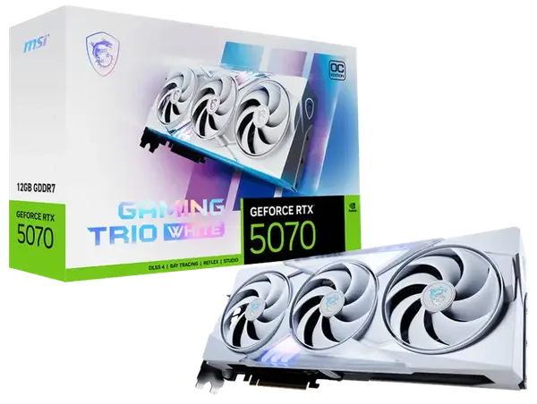 Відеокарта MSI GeForce RTX 5070 12G GAMING TRIO OC WHITE