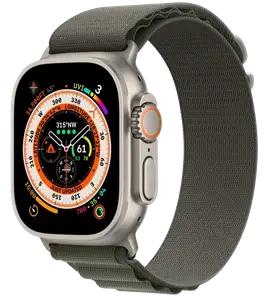Смарт-годинник Apple Watch Ultra GPS + Cellular 49mm Titanium Case with Green Alpine Loop - Small (MNHC3/MNHJ3)