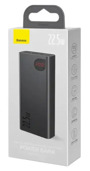 Зовнішній акумулятор (павербанк) Baseus Adaman Metal Digital Display 20000mAh 22.5W 2021 Editon Black (PPAD000101)