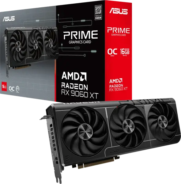 Відеокарта ASUS Radeon RX 9060 XT Prime OC 16GB GDDR6 (PRIME-RX9060XT-O16G)