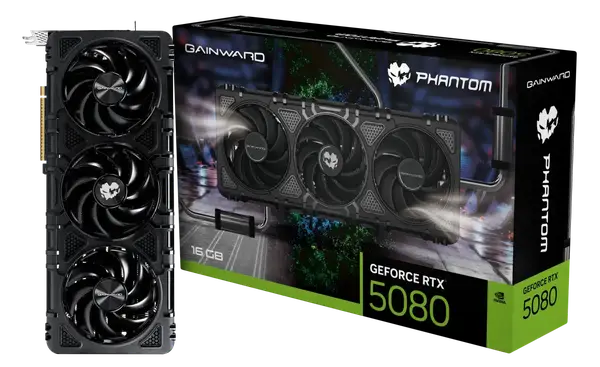 Відеокарта Gainward GeForce RTX 5080 Phantom 16GB GDDR7 DLSS4 (NE75080019T2-GB2030P)