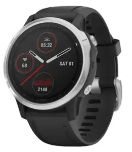 Смарт-годинник Garmin Fenix 6S Solar Silver with black band (010-02409-00)