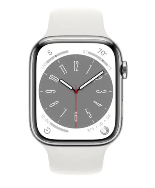 Смарт-годинник Apple Watch 8 45/Silver Steel/White Sport LTE (MNKE3)