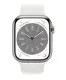 Смарт-годинник Apple Watch 8 45/Silver Steel/White Sport LTE (MNKE3)