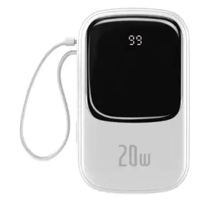 Зовнішній акумулятор (павербанк) Baseus Qpow Digital Display Quick Charging Power Bank 20W 20000mAh White (PPQD-H02)