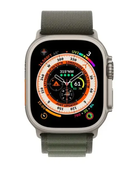 Смарт-годинник Apple Watch Ultra GPS + Cellular 49mm Titanium Case with Green Alpine Loop - Large (MQEX3/MQFP3)
