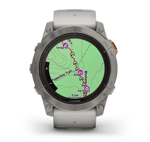 Смарт-годинник Garmin Fenix 7X Pro Sapphire Solar Titanium w. Fog Gray/Ember O. Band (010-02778-14/15)