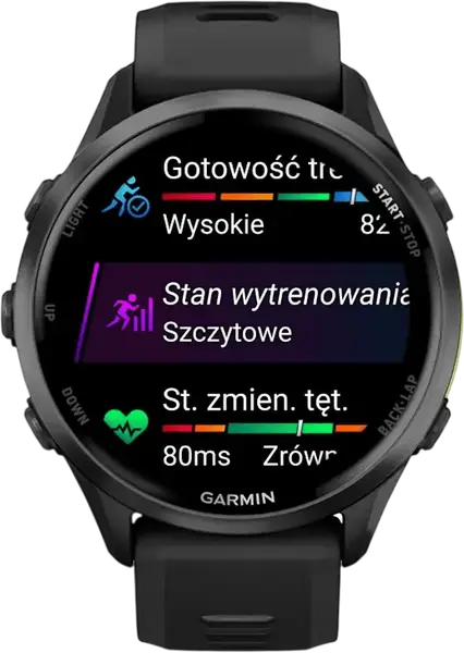 Смарт-годинник Garmin Forerunner 970 Carbon Gray DLC Titanium w. Black Case and Black/Translucent W. Band (010-02969-00/10)