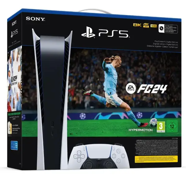 Стаціонарна ігрова приставка PS5 CONSOLE 825GB DIGITAL ED. WHITE + FC 24