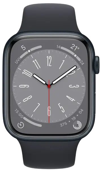 Смарт-годинник Apple Watch 8 45/Midnight Aluminum/Midnight Sport LTE (MNK43)