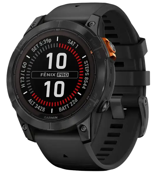 Смарт-годинник Garmin Fenix 7 Pro Solar Slate Gray w. Black Band (010-02777-00/01)