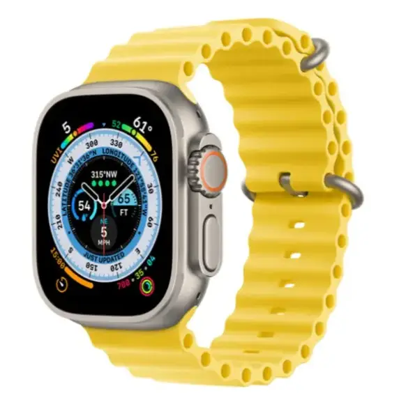 Смарт-годинник Apple Watch Ultra Titanium/Yellow Ocean Band LTE (MQG13)