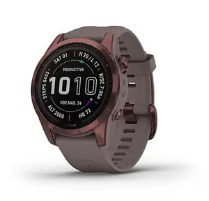 Смарт-годинник Garmin Fenix 7S Sapphire Solar Dark Bronze Titanium w. Shale G. Band (010-02539-28/29)
