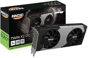 Відеокарта INNO3D GeForce RTX 5060 Ti Twin X2 OC 8GB GDDR7 DLSS4 (N506T2-08D7X-193075N)