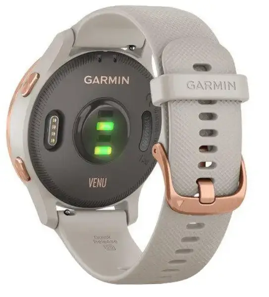Смарт-годинник Garmin Venu Rose Gold Stainless Steel Bezel w. Light Sand and Silicone B. (010-02173-23/22/21)