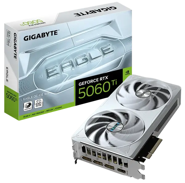 Відеокарта Gigabyte GeForce RTX 5060 Ti Eagle OC Ice 16GB GDDR7 DLSS4 (GV-N506TEAGLEOC ICE-16GD)
