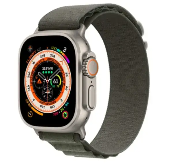 Смарт-годинник Apple Watch Ultra GPS + Cellular 49mm Titanium Case with Green Alpine Loop - Large (MQEX3/MQFP3)