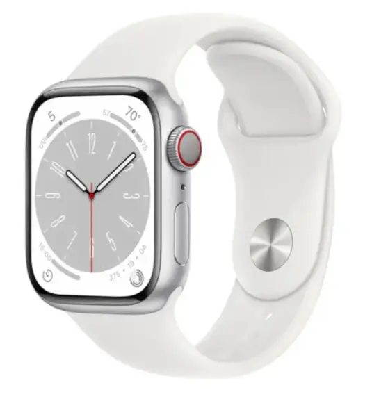 Смарт-годинник Apple Watch 8 41/Silver Aluminum/White Sport LTE (MP4A3)