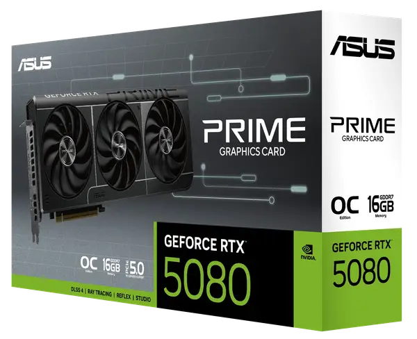 Відеокарта ASUS GeForce RTX 5080 Prime OC 16GB GDDR7 DLSS4 (PRIME-RTX5080-O16G)