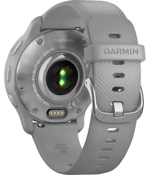 Смарт-часы Garmin Venu 2 Plus Silver S. Steel Bezel w. Powder G. Case and S. Band (010-02496-00/10)