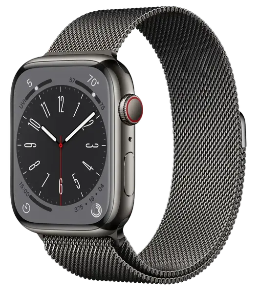 Смарт-годинник Apple Watch 8 45/Graphite Steel/Graphite Milanese Loop LTE (MNKX3)