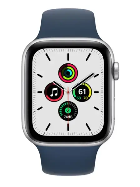 Смарт-годинник Apple Watch SE GPS 44mm Silver Aluminum Case w. Abyss Blue S. Band (MKQ43)