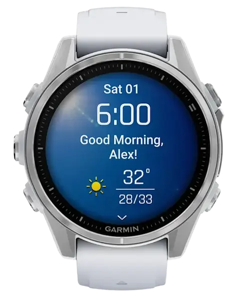 Спортивные часы Garmin Fenix 8 43mm AMOLED Silver with Whitestone Silicone Band (010-02903-00)