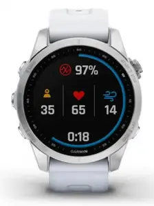 Смарт-годинник Garmin Fenix 7S Silver with Whitestone Band (010-02539-02/03)