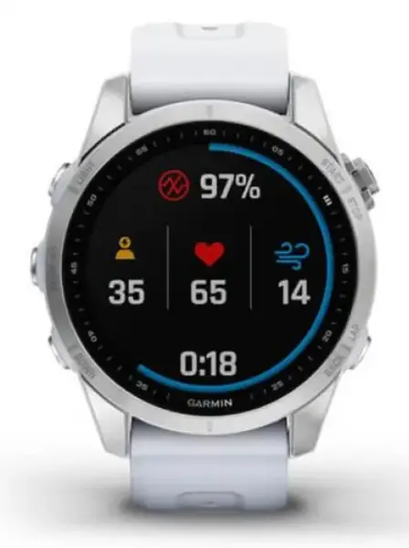 Смарт-годинник Garmin Fenix 7S Silver with Whitestone Band (010-02539-02/03)