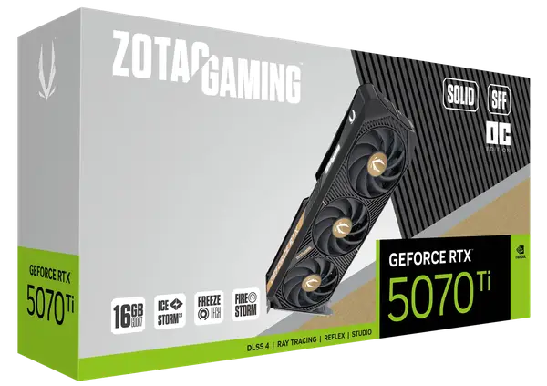 Відеокарта Zotac GeForce RTX 5070 Ti Solid OC SFF 16GB GDDR7 DLSS4 (ZT-B50710J3-10P)